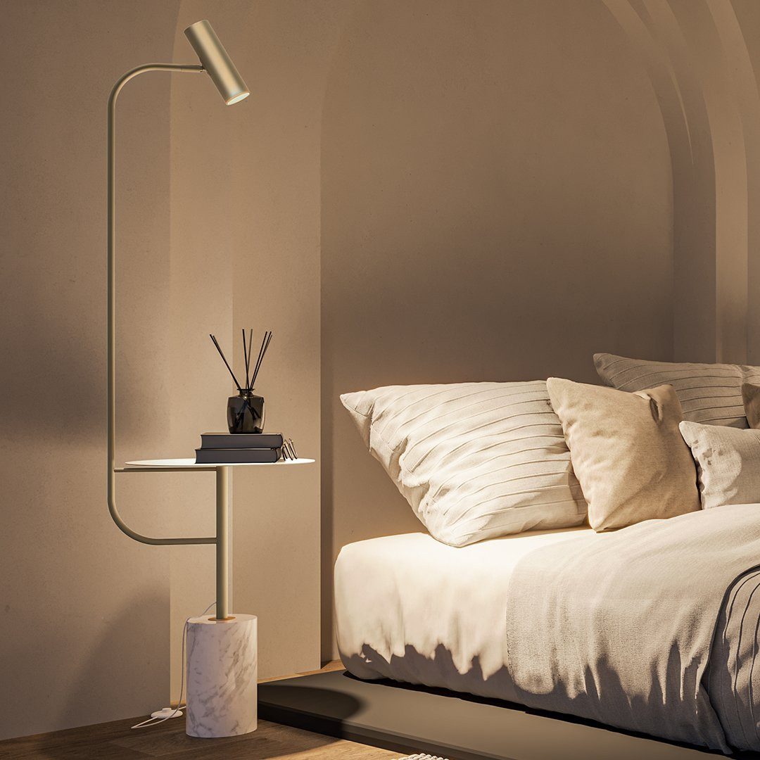 Neona Stehlampe ARTEMIS Gold, Bewegliches Leuchtelement, günstig online kaufen