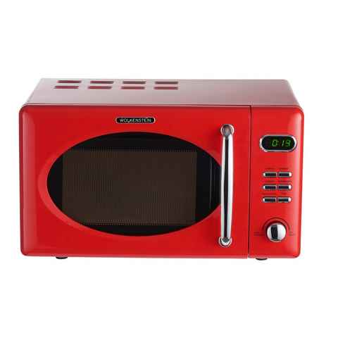 Wolkenstein Mikrowelle WOLKENSTEIN Mikrowelle WMW720 FR, Retro, 700 W, rot, Automatische Garprogramme 8, Auftaufunktion, 20,00 l, digitaler Timer