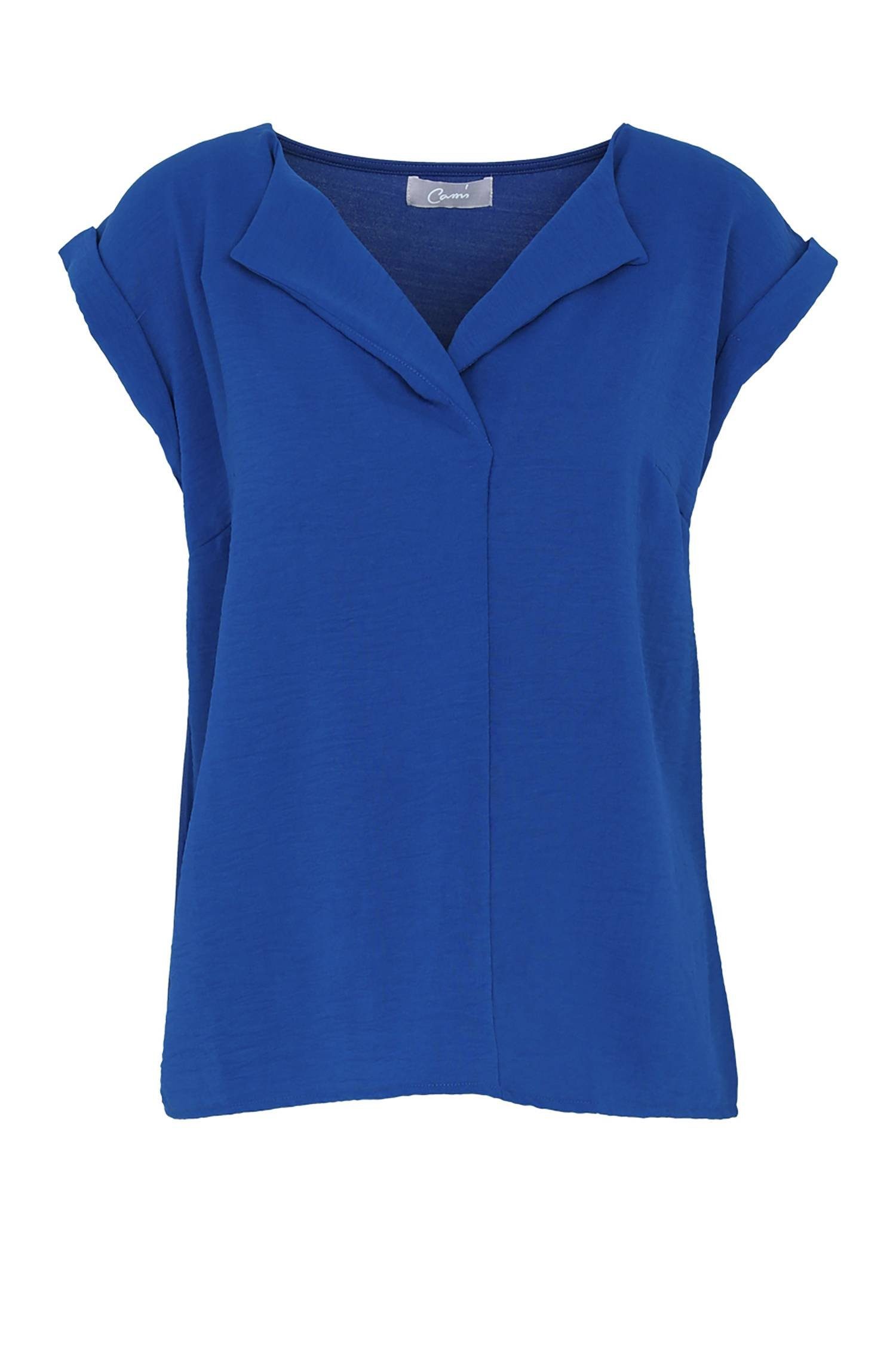 Cassis T-Shirt Unifarbenes T-Shirt Mit Bearbeitetem Kragen Blau Bic