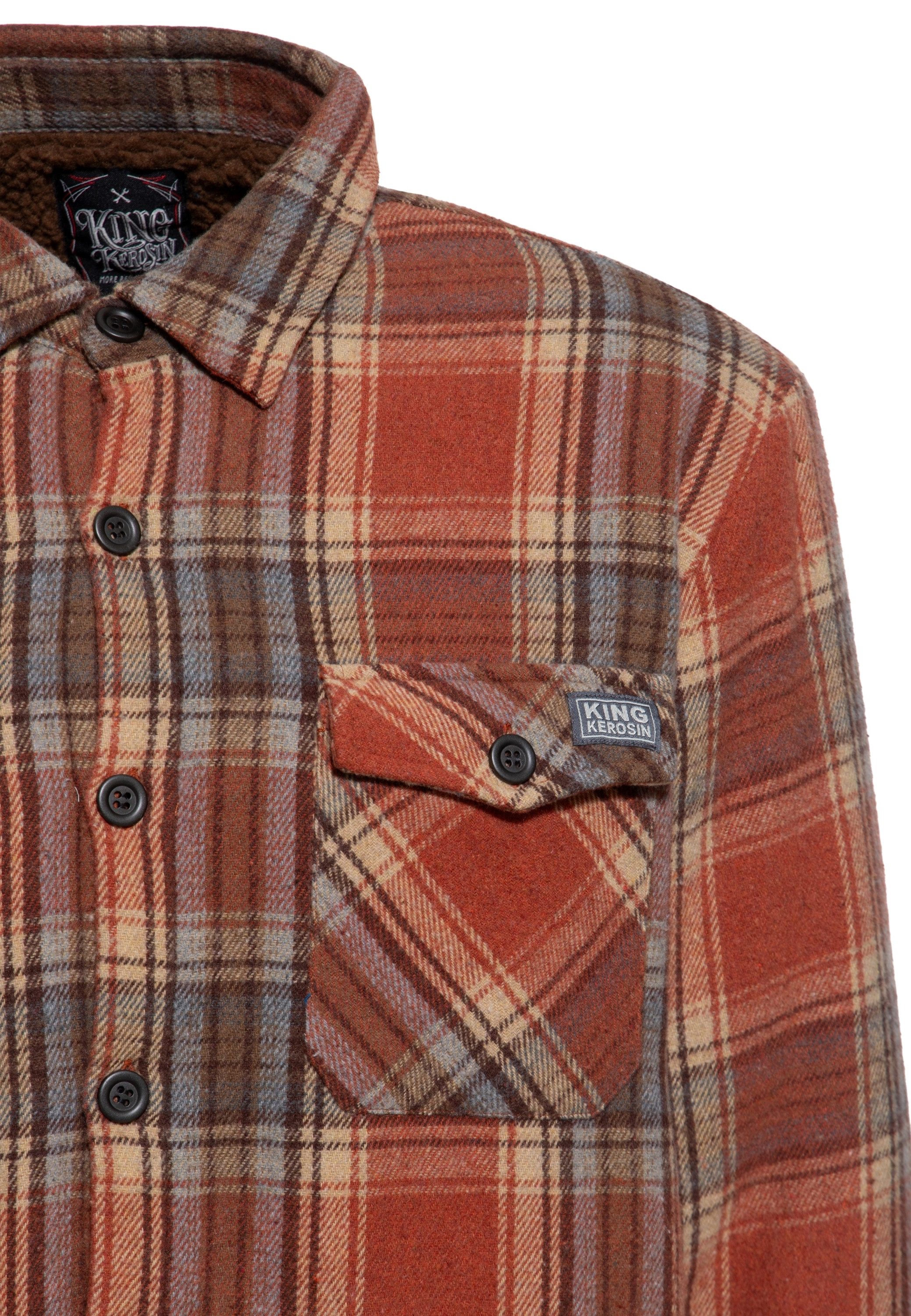 KingKerosin Langarmhemd mit Teddyfutter