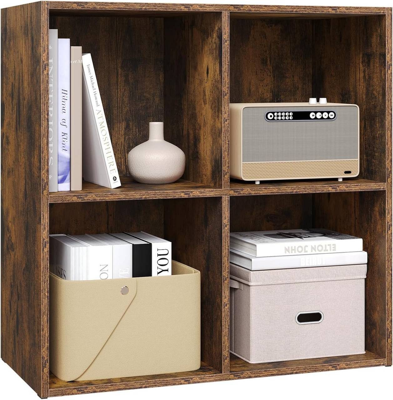 Woltu Bücherregal, 1-tlg., Aufbewahrungsregal, Raumteiler Büroregal, Aktenschrank 4 Fächer