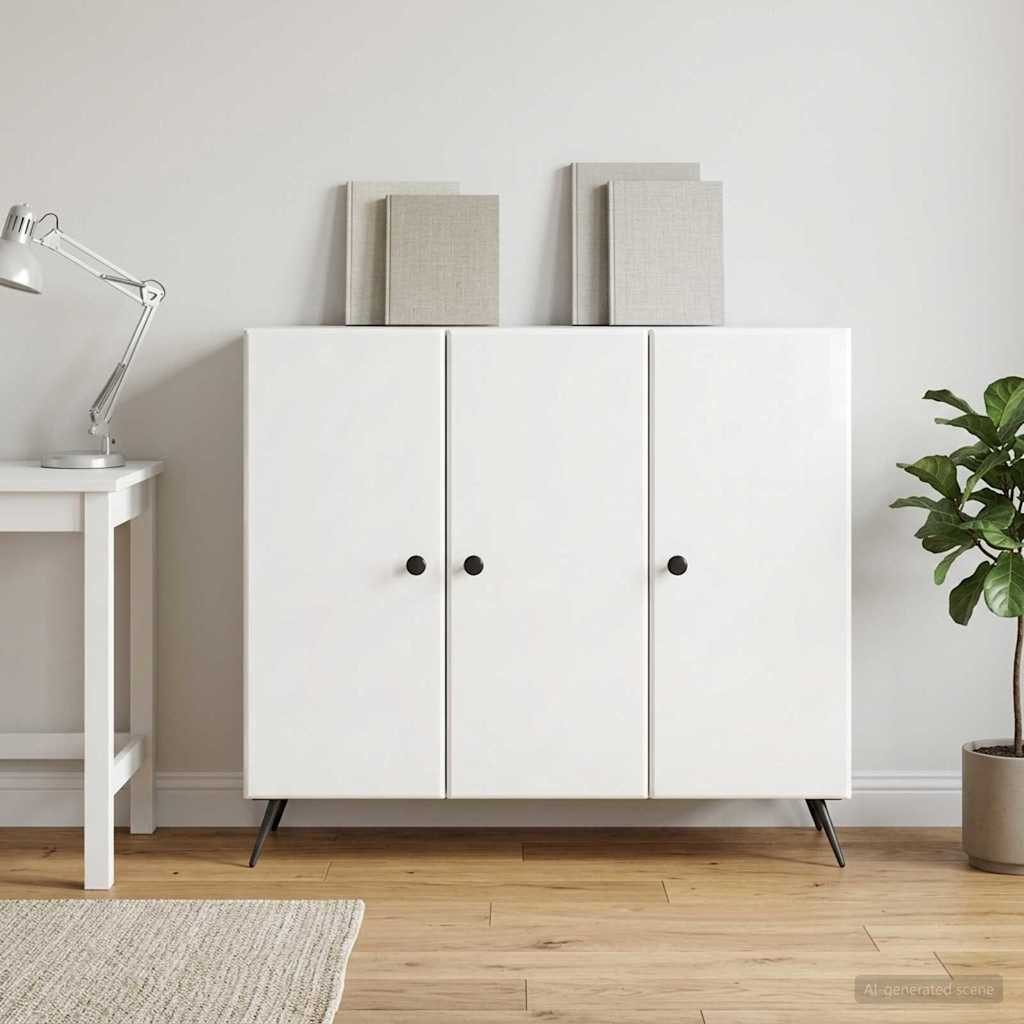 furnicato Buffet Sideboard 89 x 34,5 x 80 cm Hochglanz weiß