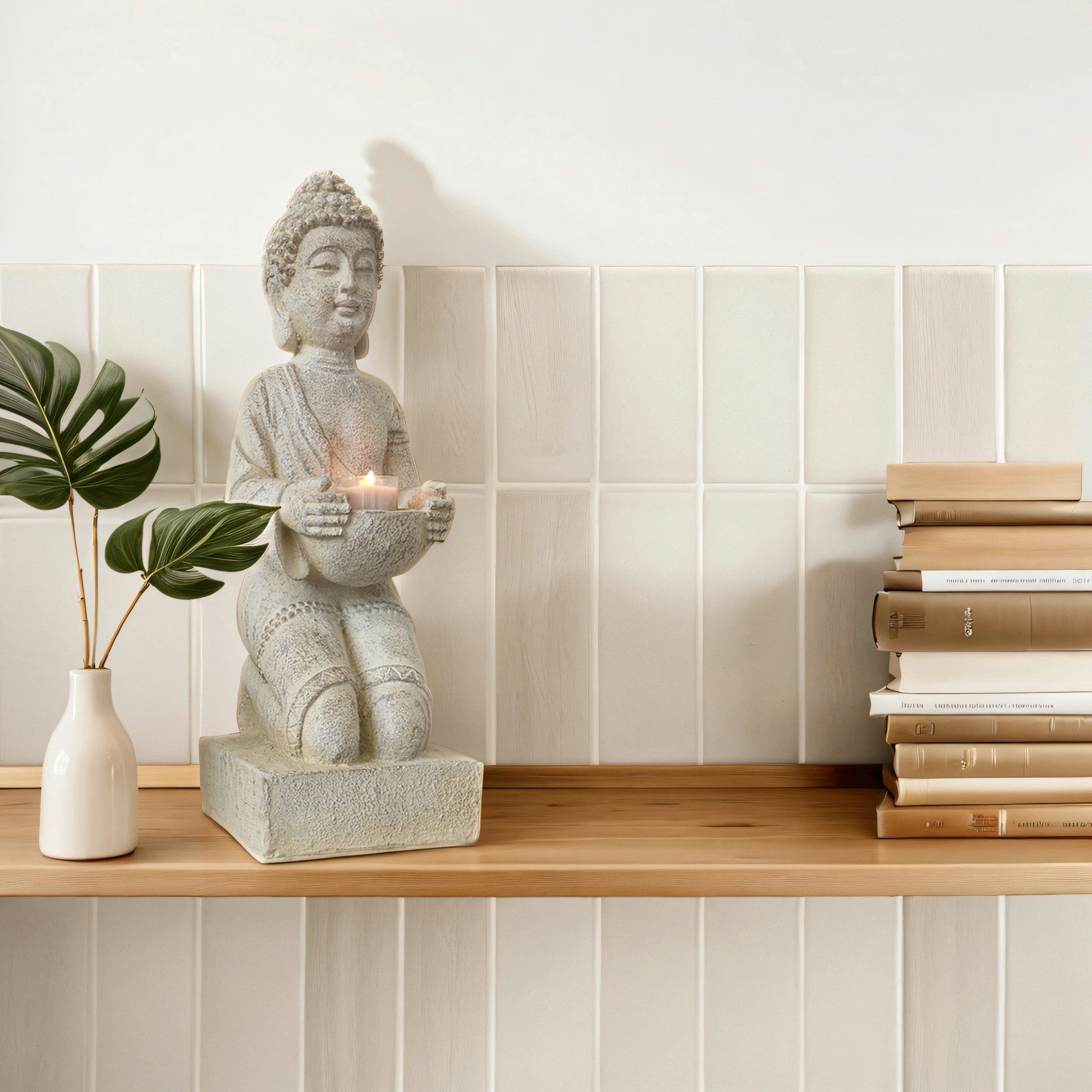 INtrenDU Buddhafigur Buddha Statue mit Teelichthalter günstig online kaufen