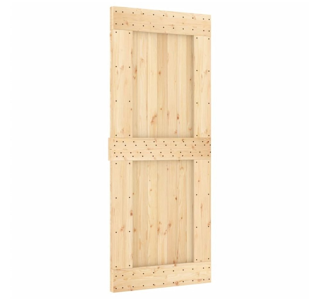 Thumbnail - vidaXL Schiebetür Schiebetür mit Beschlag 85x210 cm Massivholz Kiefer