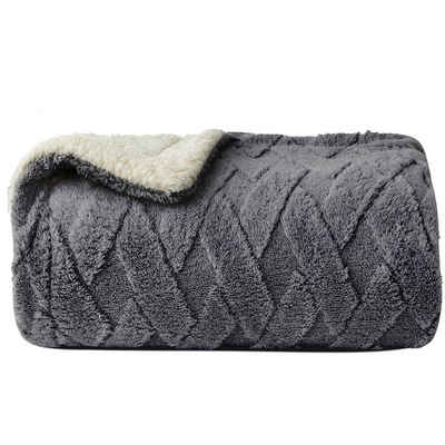Wohndecke MT09, KEAYOO, Sherpa Fleece Warm Decke Kuscheldecken für Bett, Sofa und Couch