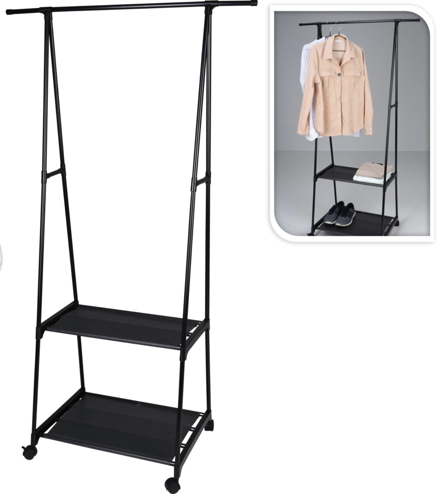 Koopman Kleiderständer Garderobenständer Schuhregal Campingregal 157x85x45c günstig online kaufen