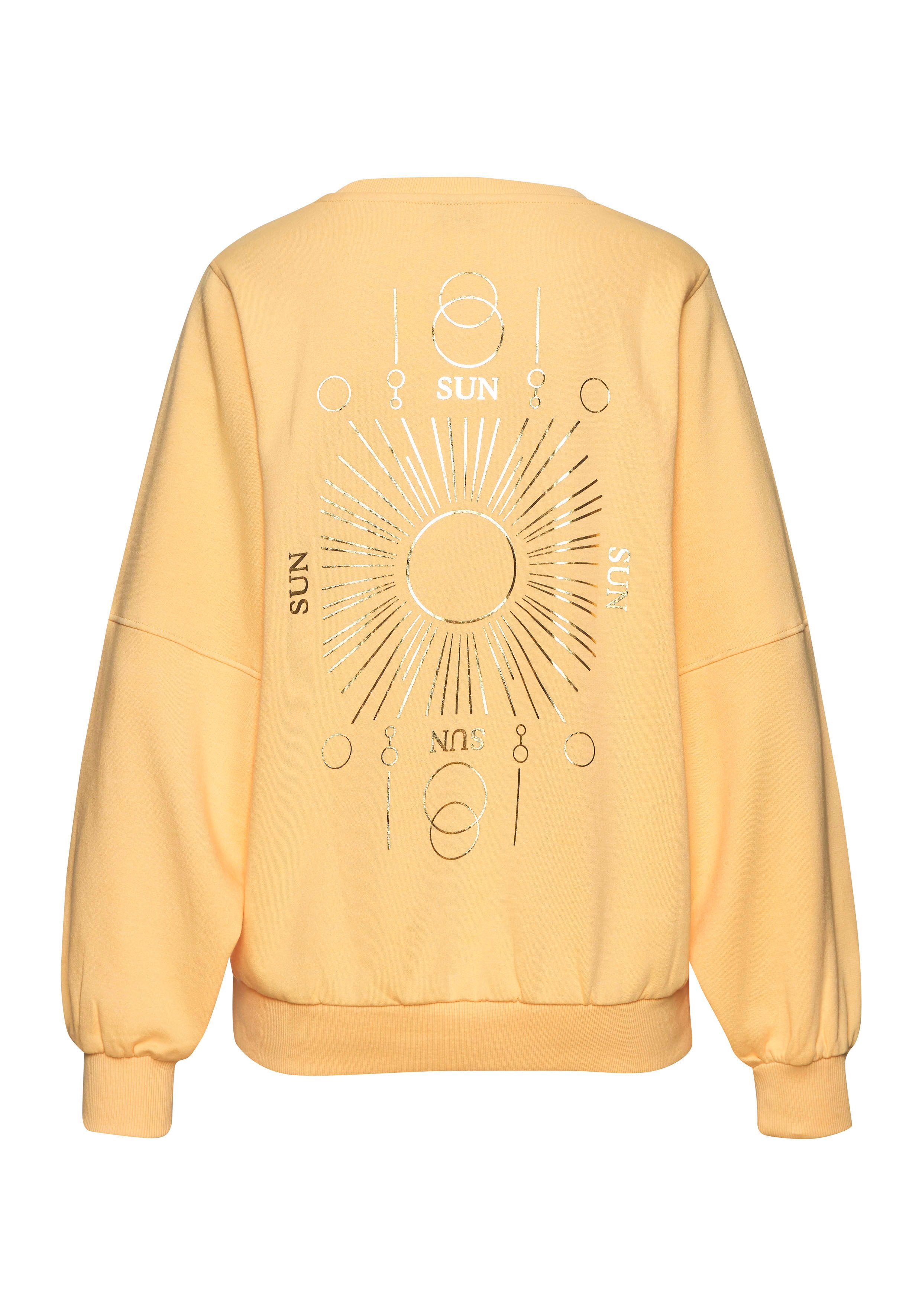 Buffalo Sweatshirt Loungeshirt mit großem Rückenprint- mit Glanz-Effekt, Loungewear
