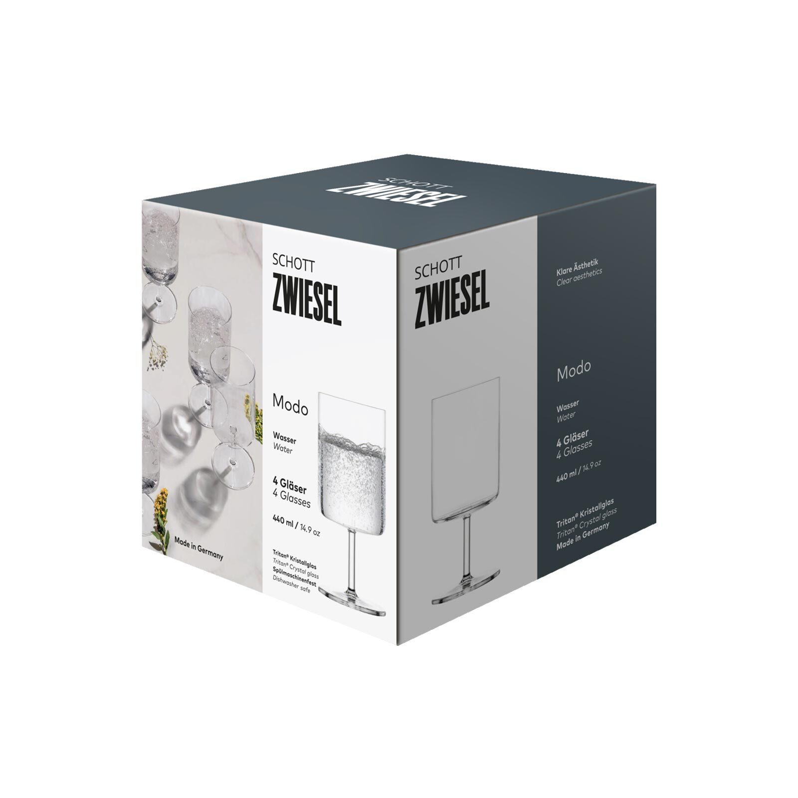 SCHOTT ZWIESEL Glas Modo Wassergläser 179 ml 4er Set, 4-tlg., Glas