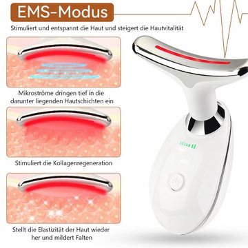 LETGOSPT Gesichtsmassagegerät Gegen Falten Elektrisch mit 3 Modi, 45℃ Gesicht Massagegerät Vibration, Anti Aging Gesicht für Hautstraffung & Lifting