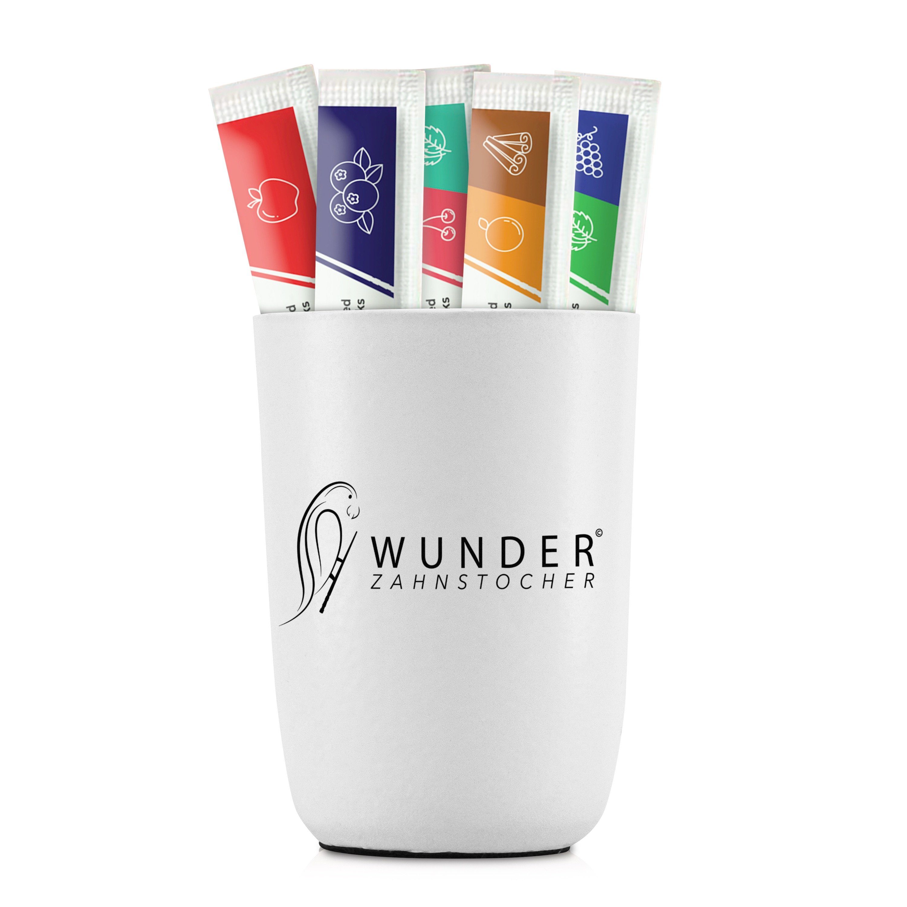 Wunder Zahnstocher Mundpflegecenter Wunder Zahnstocher Aluminium Becher für Zahnstocher in weiß