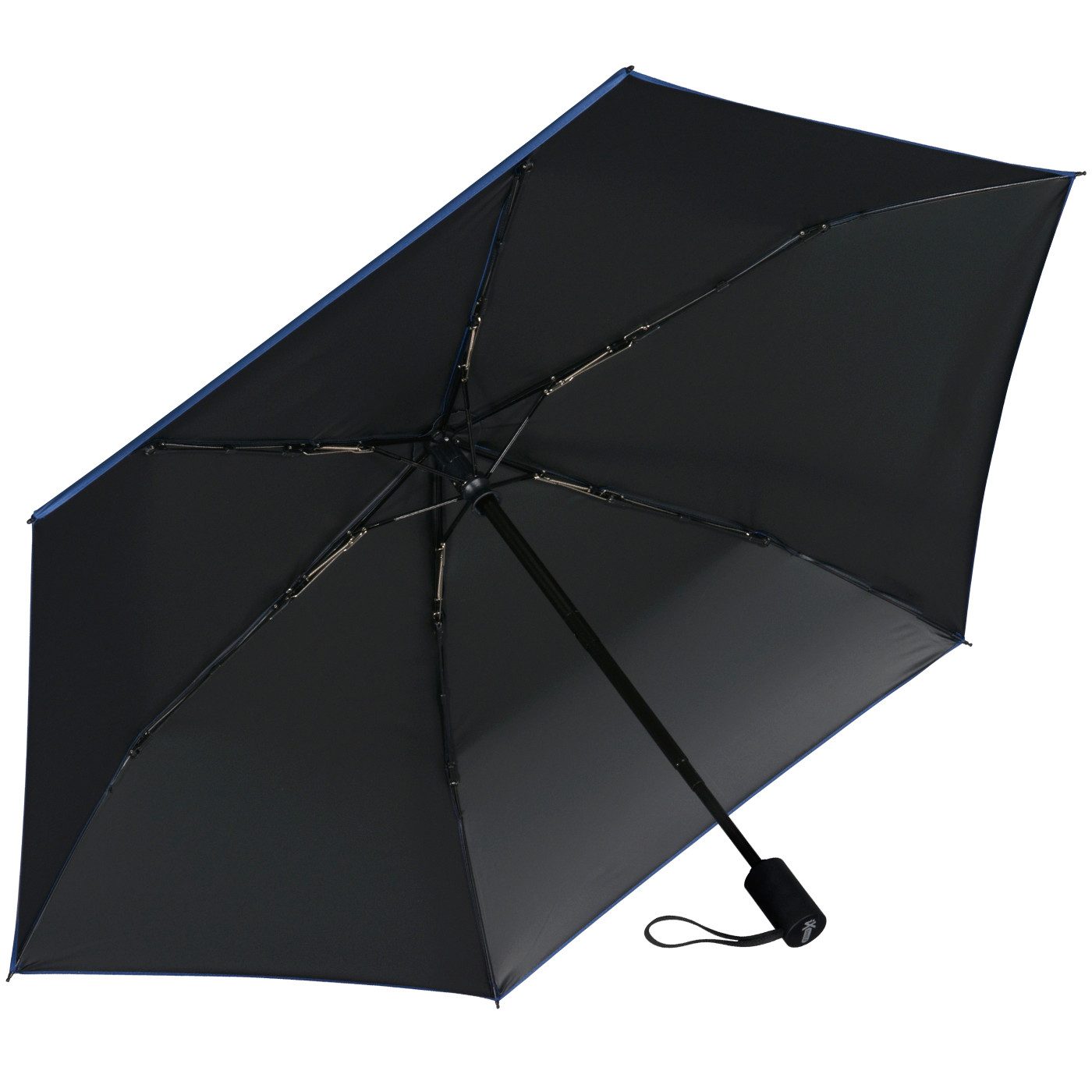 iX-brella Taschenregenschirm Sonnen-Regenschirm mit UPF 50+, UV-Hitze-Schutz, für Damen, mit Auf-Zu-Automatik, innen schwarz