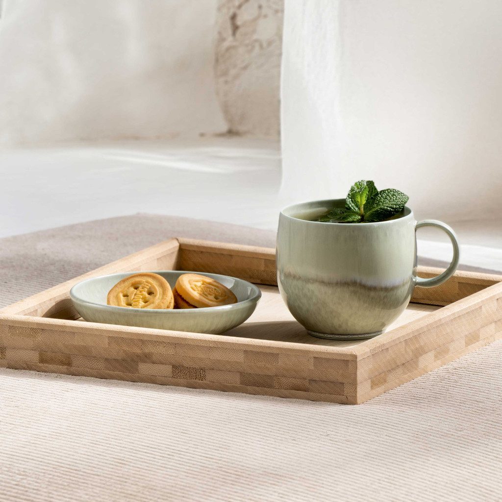 like. by Villeroy & Boch Tasse Perlemor Alga Becher mit Henkel 11,5x9x7,5cm, 1-tlg., Porzellan, Premium Porcelain, mikrow.- & spülm.sicher, Made in Germany