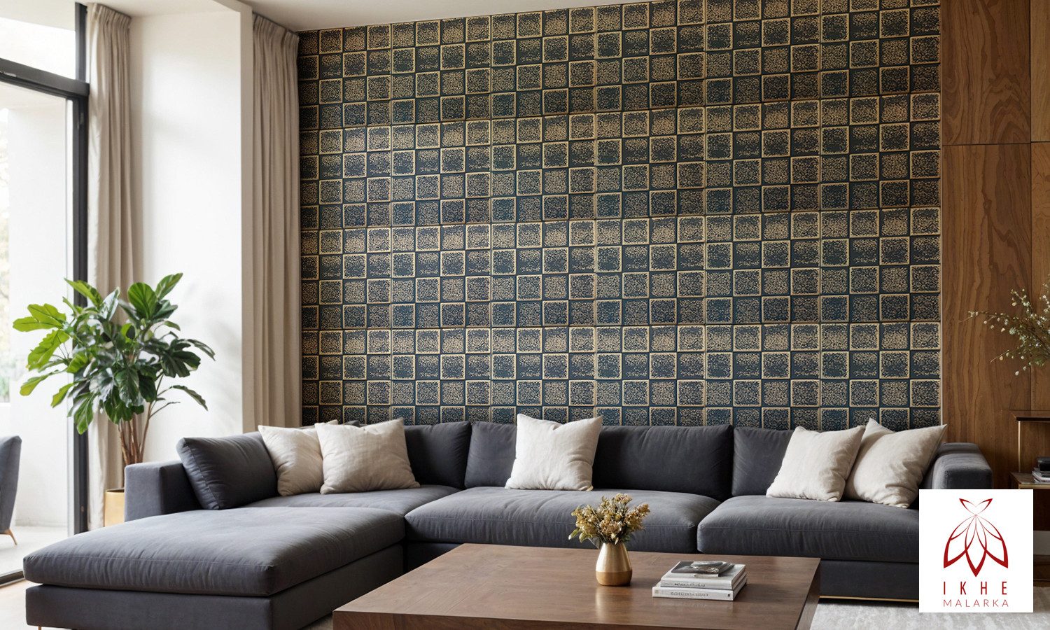 IKHEMalarka 3D Wandpaneel aus Polystyrol Styropor XPS, BxL: 50,00x50,00 cm, 0,25 qm, Paneelen für Wand & Decken 50x50cm