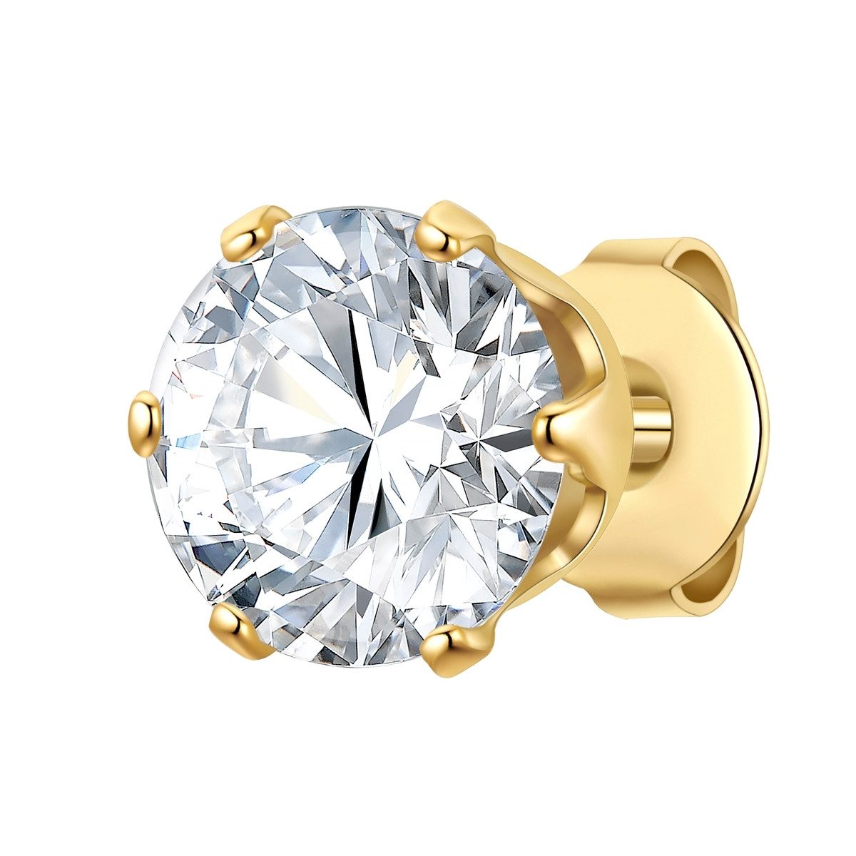 True Rebels Single-Ohrstecker gelbgold, mit Zirkonia