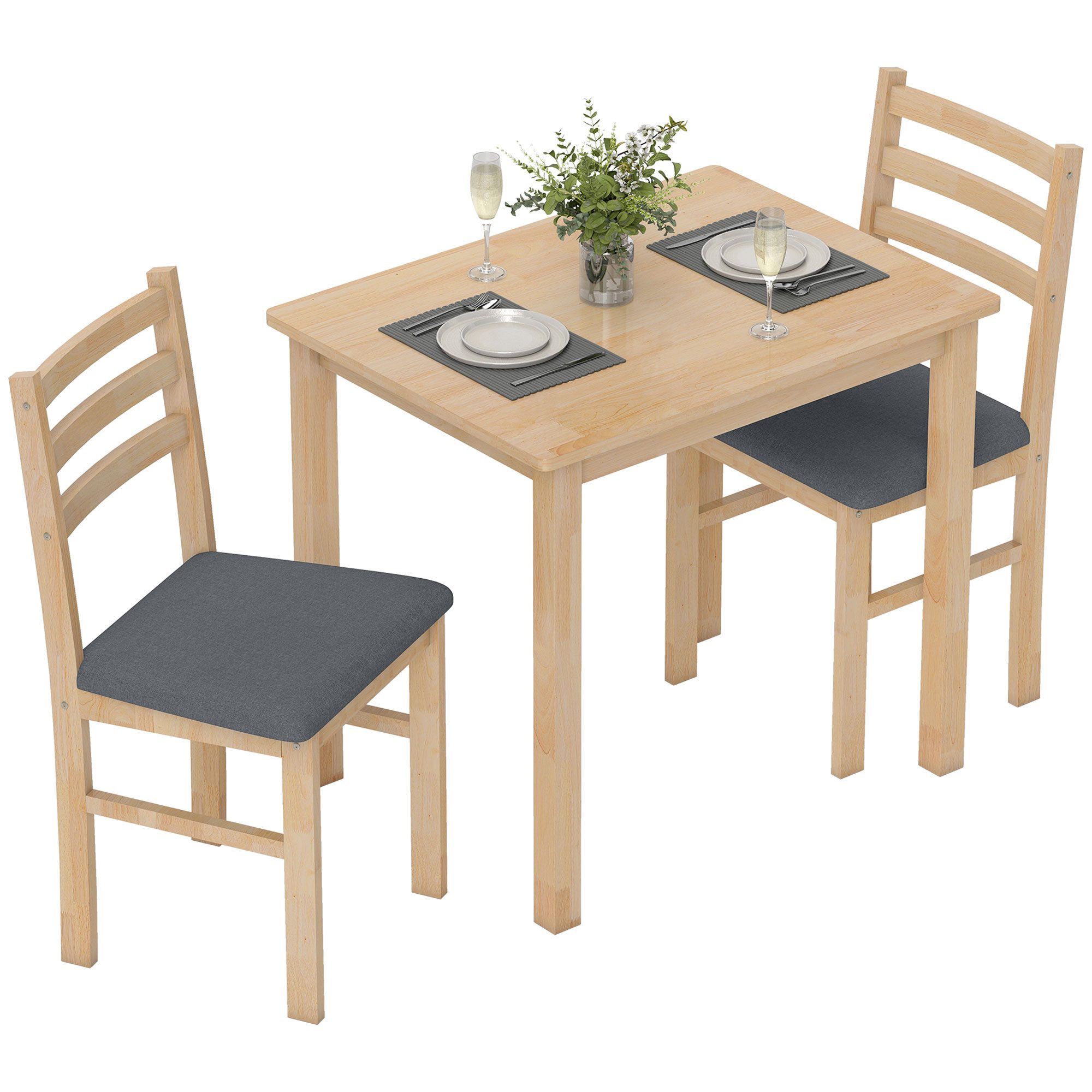 HOMCOM Essgruppe Esstisch mit 2 Stühlen günstig online kaufen