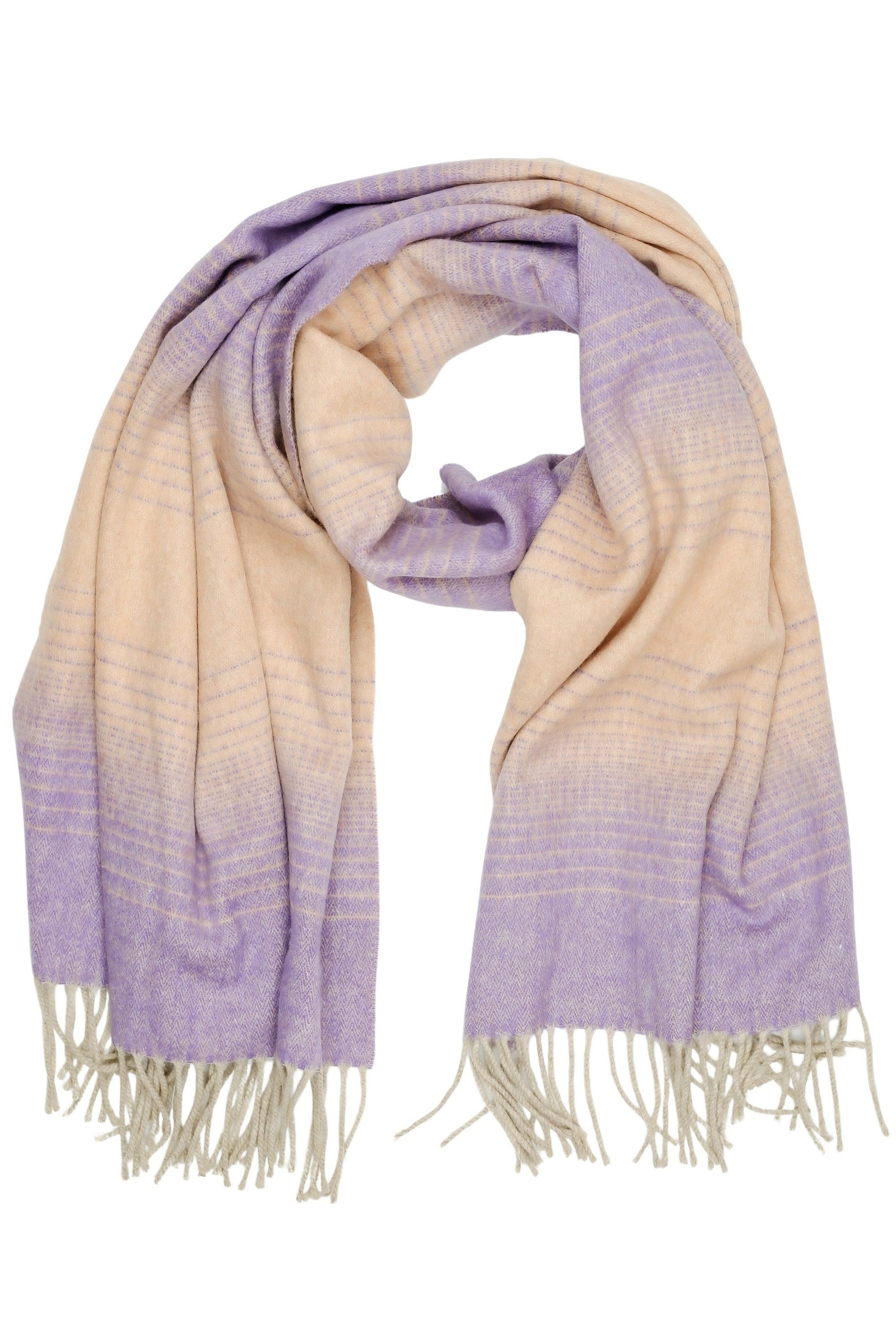 COLLEZIONE ALESSANDRO Wollschal Melbalila, (1-St), in hellem lila und pfirsich, Made in Italy