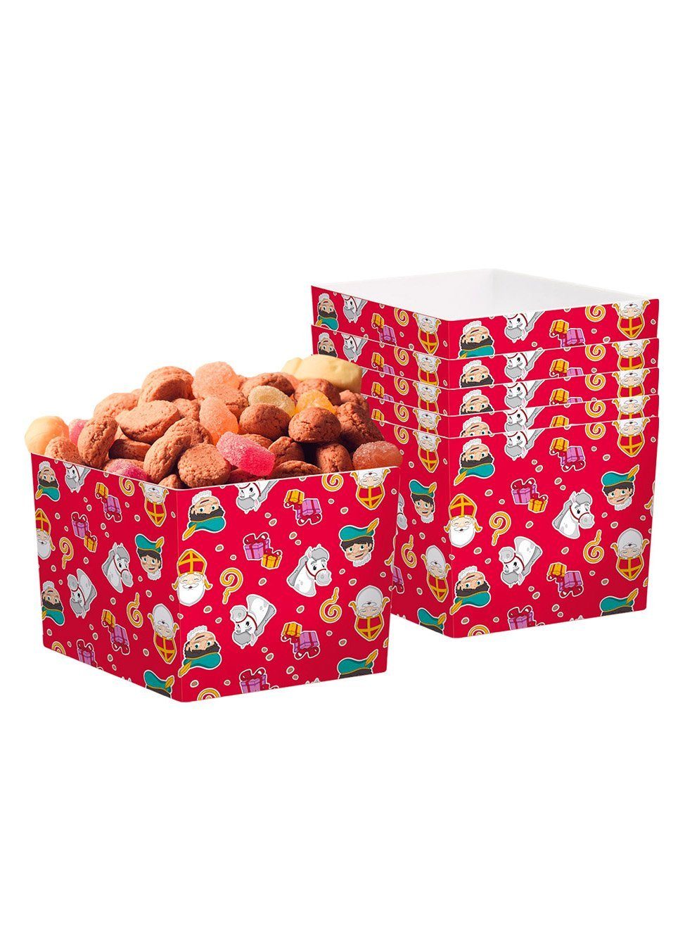 Snackboxen, Partygeschirr Boland Einweggeschirr-Set zum Nikolaus Nikolaus den Weihnachtsz und für Mach 6 Event: Pappe, Advent