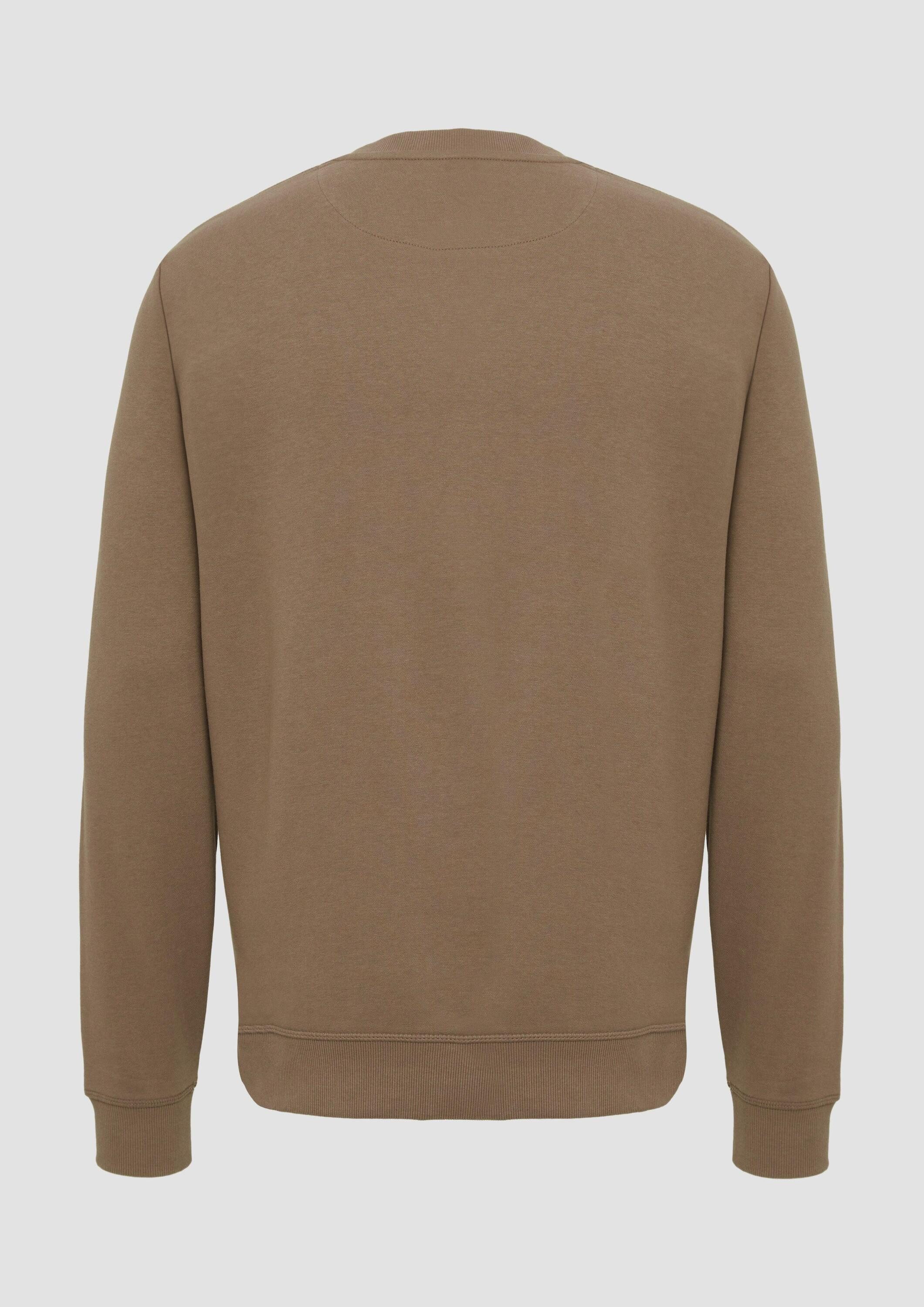 s.Oliver Sweatshirt Sweatshirt Crew Neck-Sweatshirt aus Baumwollmix mit Logo-Stickerei