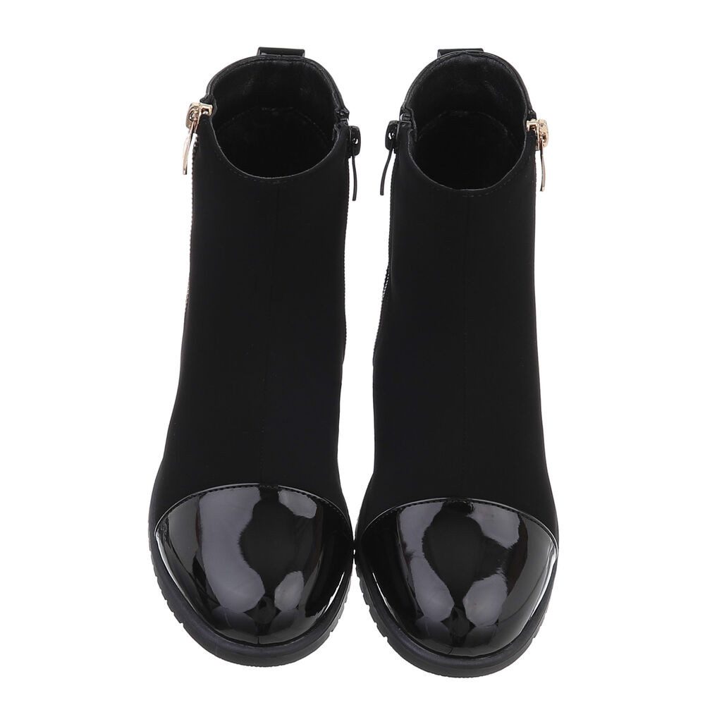 Ital-Design Damen Elegant Stiefelette (87417743) Blockabsatz Flache Stiefeletten in Schwarz – Bild 4 von 5