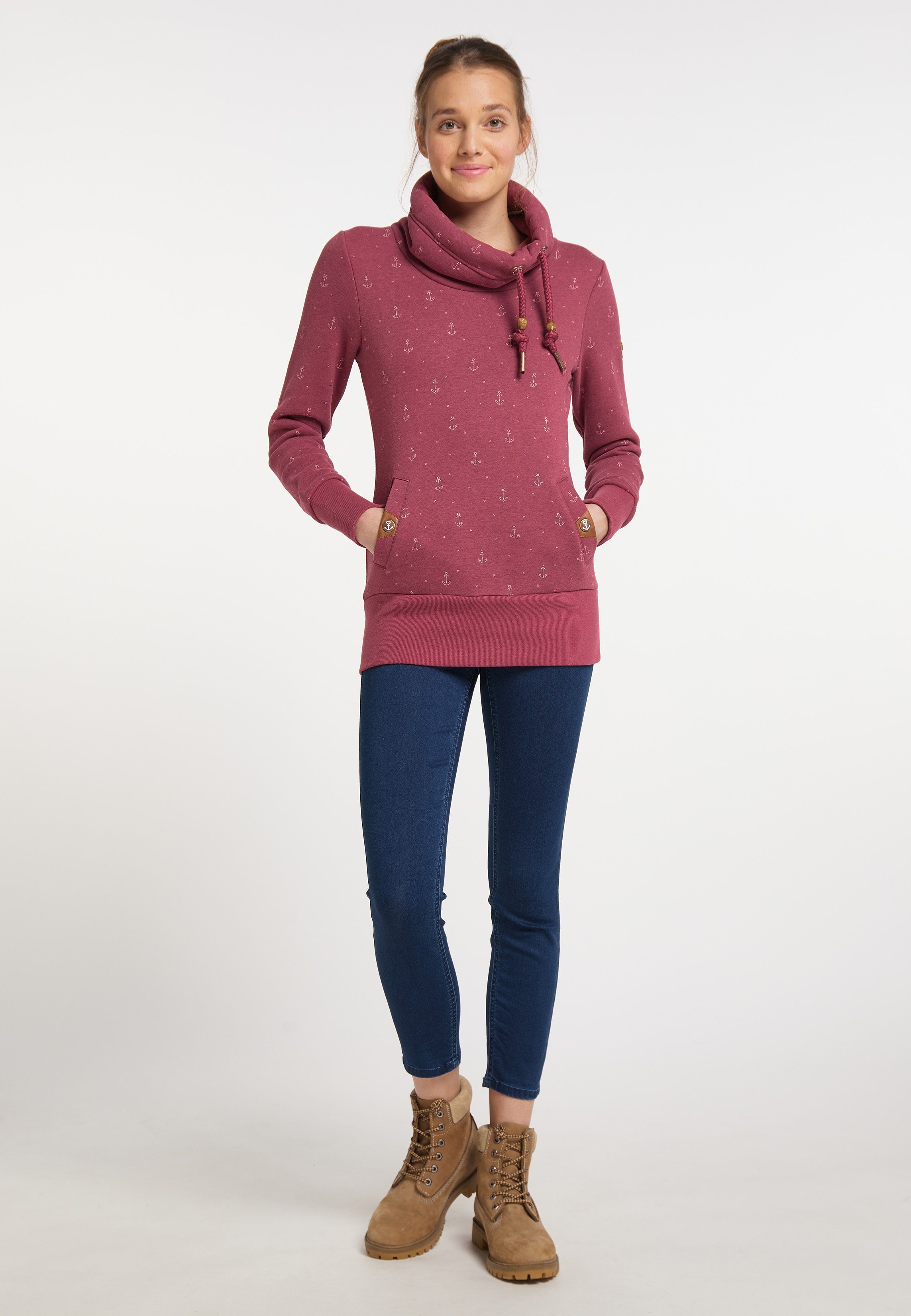 Ragwear Sweatshirt RYLIE MARINA Nachhaltige & Vegane Mode WINE RED
