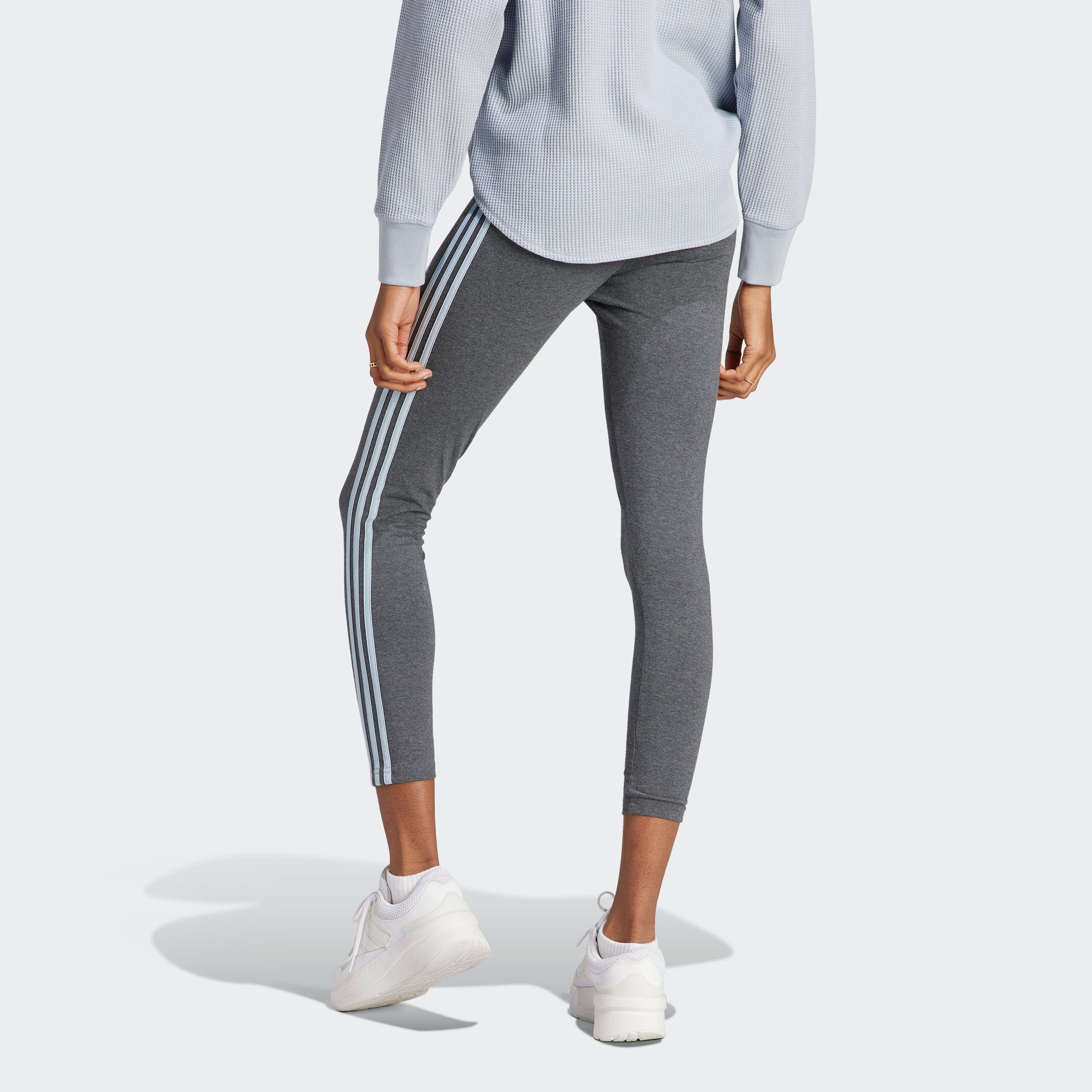 adidas Sportswear LG Dark Leggings Grey Heather (1-tlg) HW / Blue 3S W Wonder