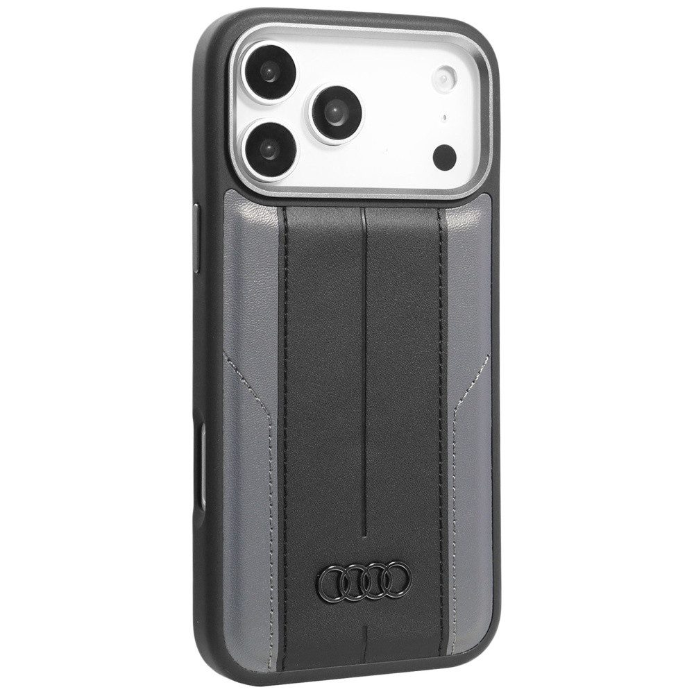 Audi Handyhülle A6 Case iPhone 17 Pro Max MagSafe Kunstleder schwarz Logo. 6,9 Zoll, Kantenschutz
