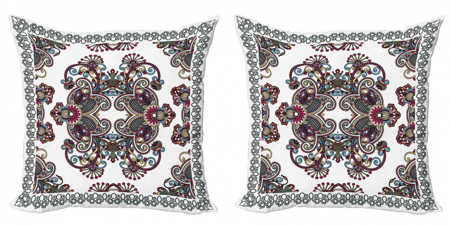Kissenbezüge Modern Accent Doppelseitiger Digitaldruck, Abakuhaus (2 Stück), Jahrgang Curlicues Floral Design