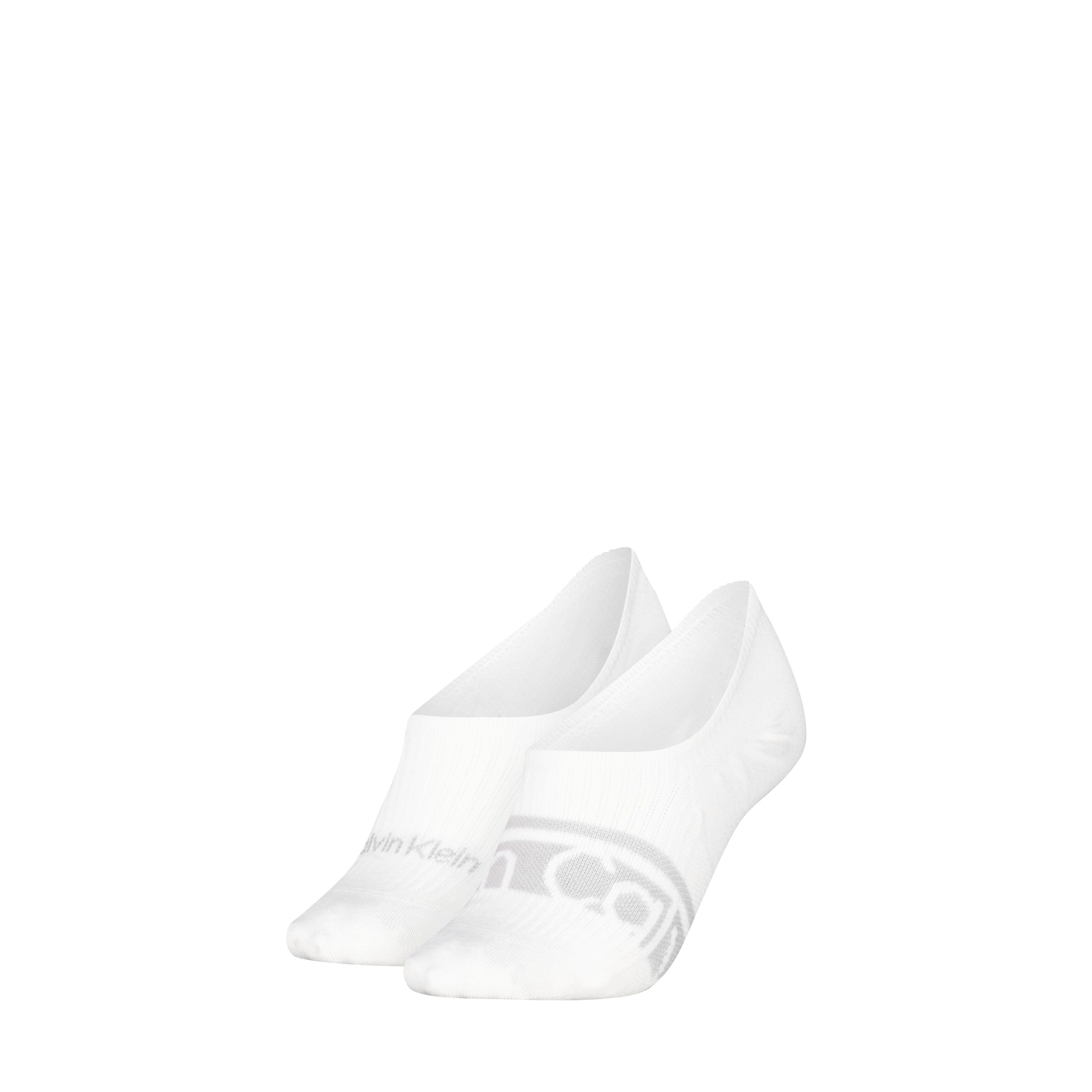 Calvin Klein Füßlinge CK WOMEN FOOTIE HC LOGO STRIPE (2 Paar) Antirutsch Noppen im Fersenbereich, Baumwollmischung