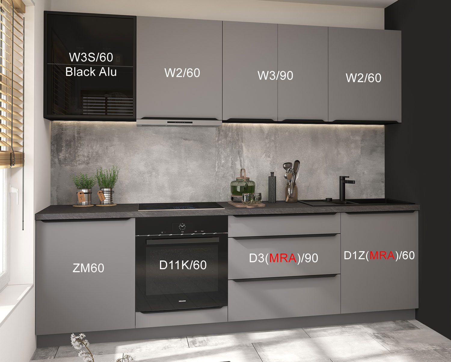 Feldmann-Wohnen Küchenzeile Bonn, (Schubladen mit Teilauszug und Selbsteinz günstig online kaufen