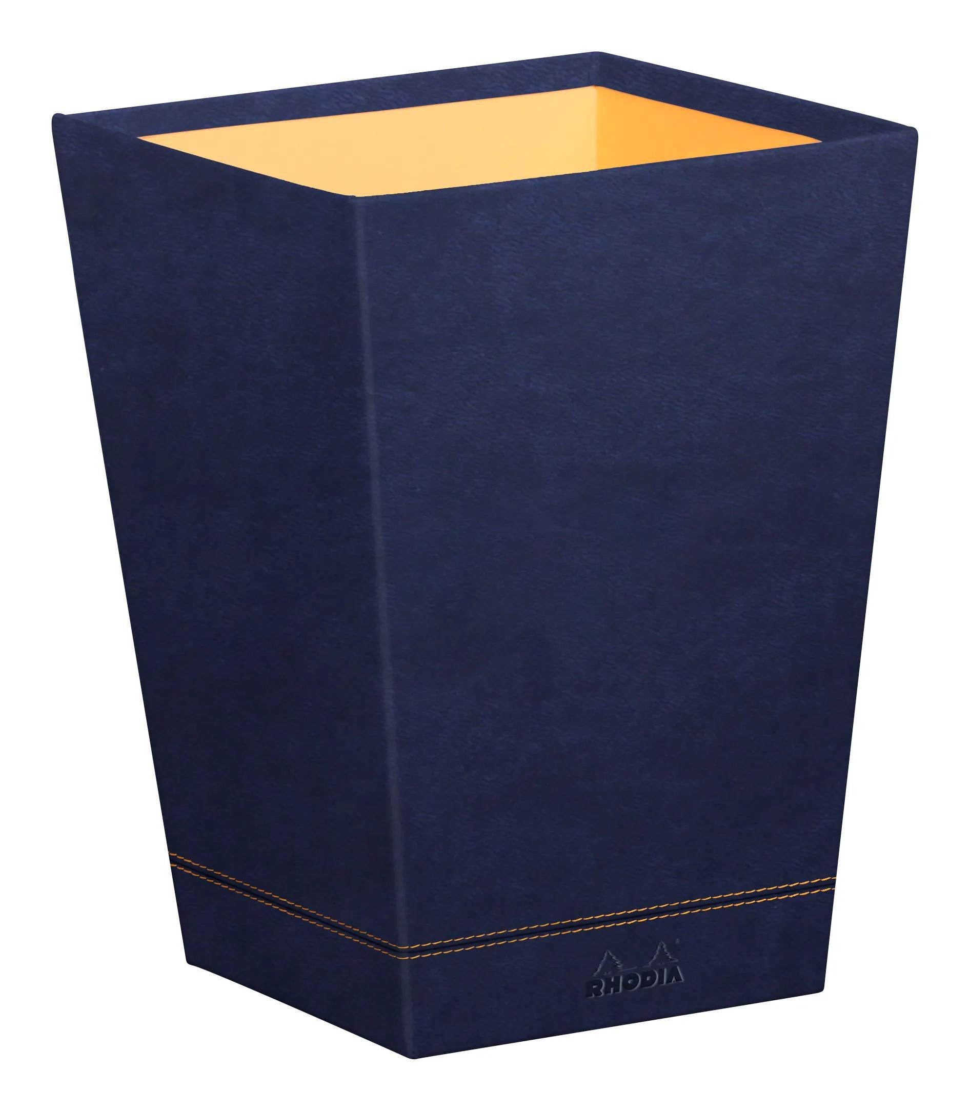 Rhodia Papierkorb Papierkorb aus Kunstleder, 27x27x32cm Mitternachtsblau 194627C, Papierkörbe