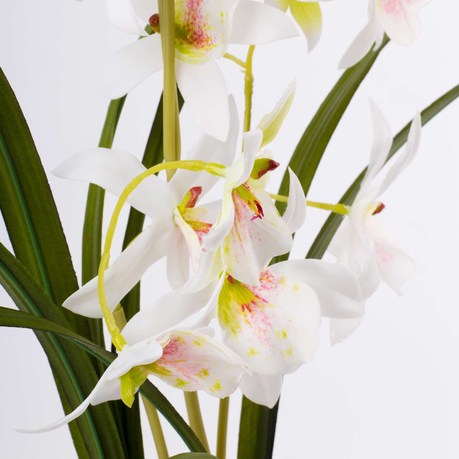Kunstorchidee Dendrobium ZUZA in Dekoglas, weiß-grün, 40cm - Orchidee künstlich Orchidee (Orchidee dendrobium sonia), artplants, Höhe 35.0 cm