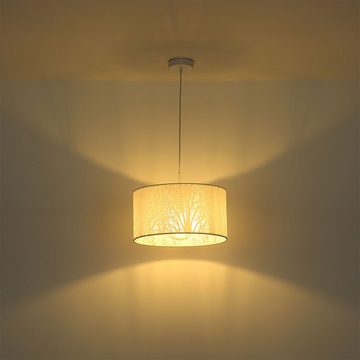 Globo Deckenleuchte, Leuchtmittel nicht inklusive, Design Hänge Leuchte weiß Baum Dekor Wohn Zimmer Beleuchtung Pendel