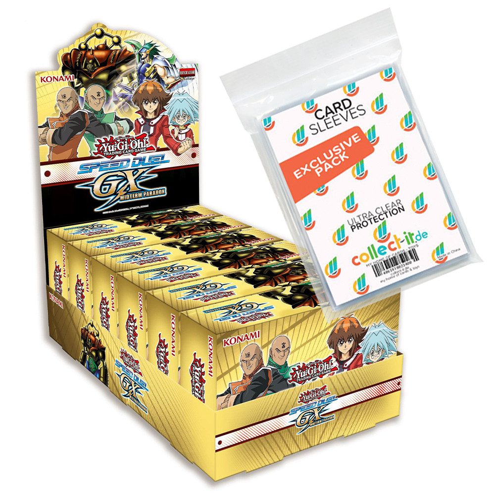 Yu-Gi-Oh Sammelkarte Yugioh Speed Duel GX Midterm Paradox 1 Case (6 Boxen) Deutsch +Sleeves