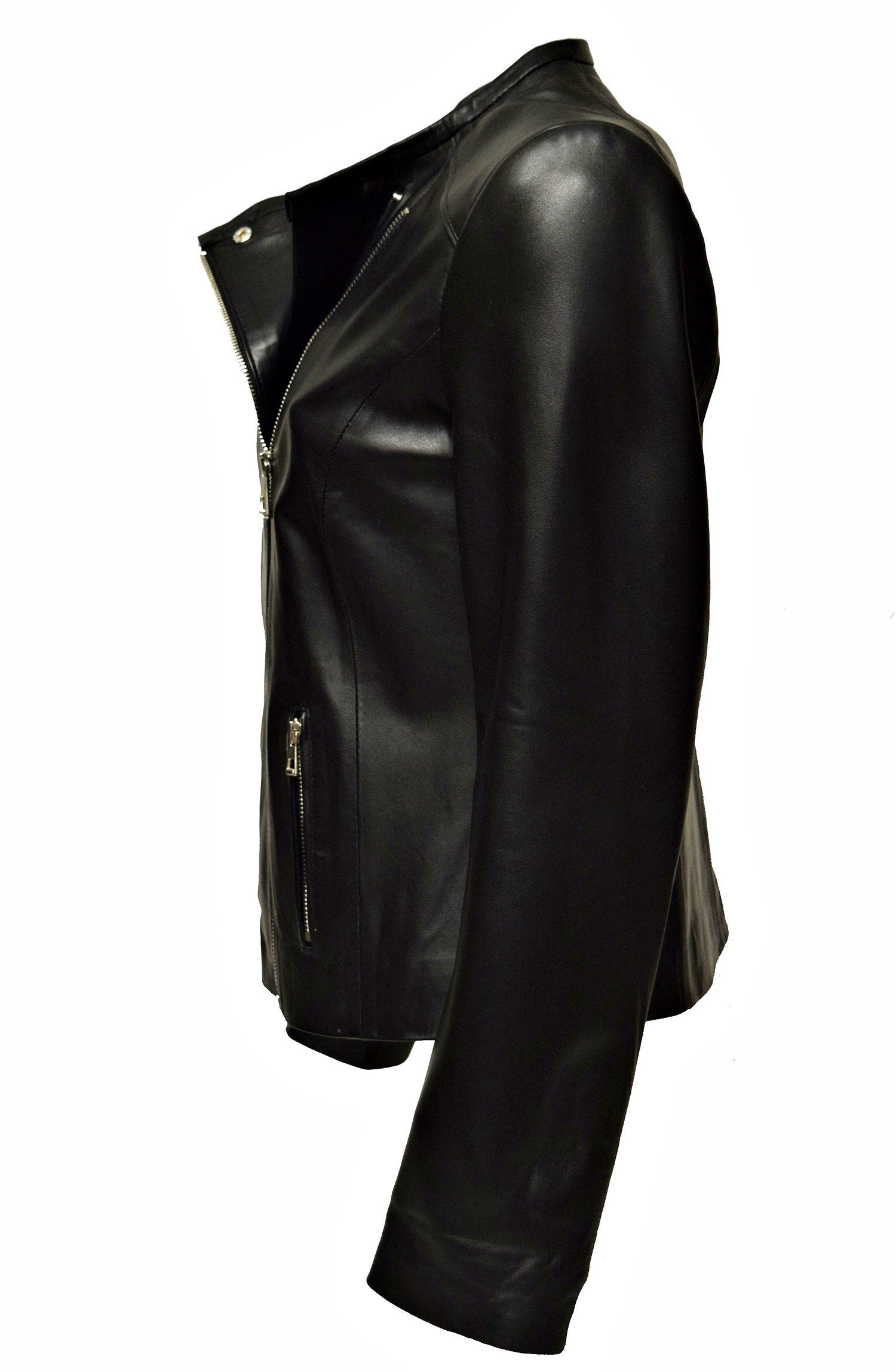 Zimmert Leather Lederjacke Milka Kragenlos günstig online kaufen