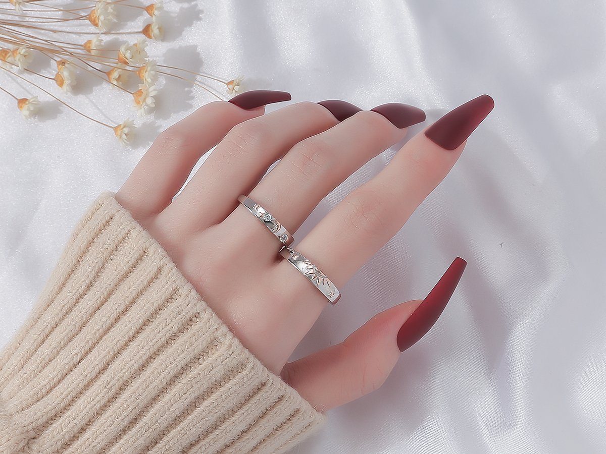 Eyecatcher Fingerring Freundschaftsring-Set Sonne Mond 925 Sterling Silber günstig online kaufen