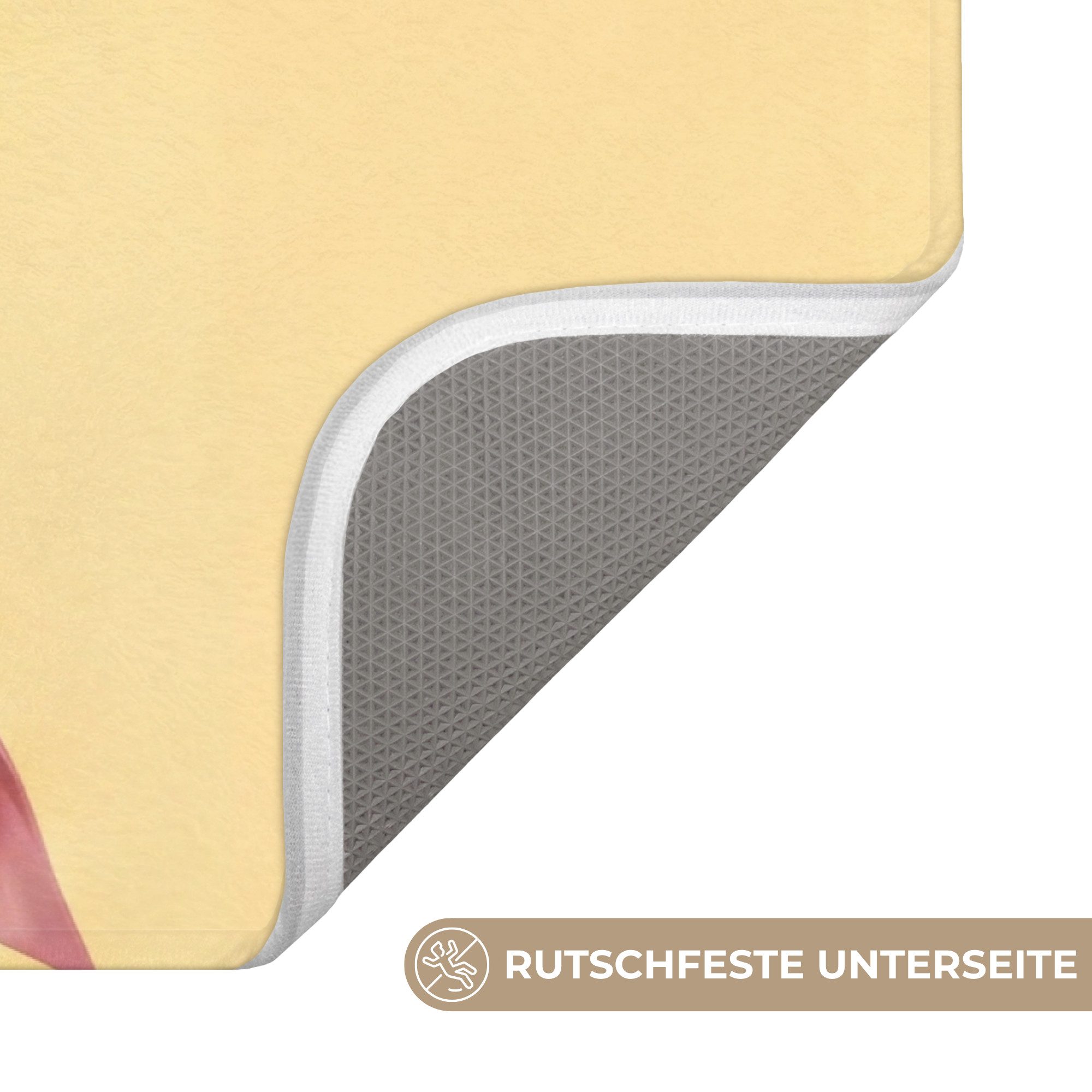OnlyWow Badematte Handtücher - Frau - Kleid - Rosa, Höhe 10 mm, Polyester, Rechteckig, Badezimmerteppich, Badteppich, Rutschfest, Badvorleger, Waschbar