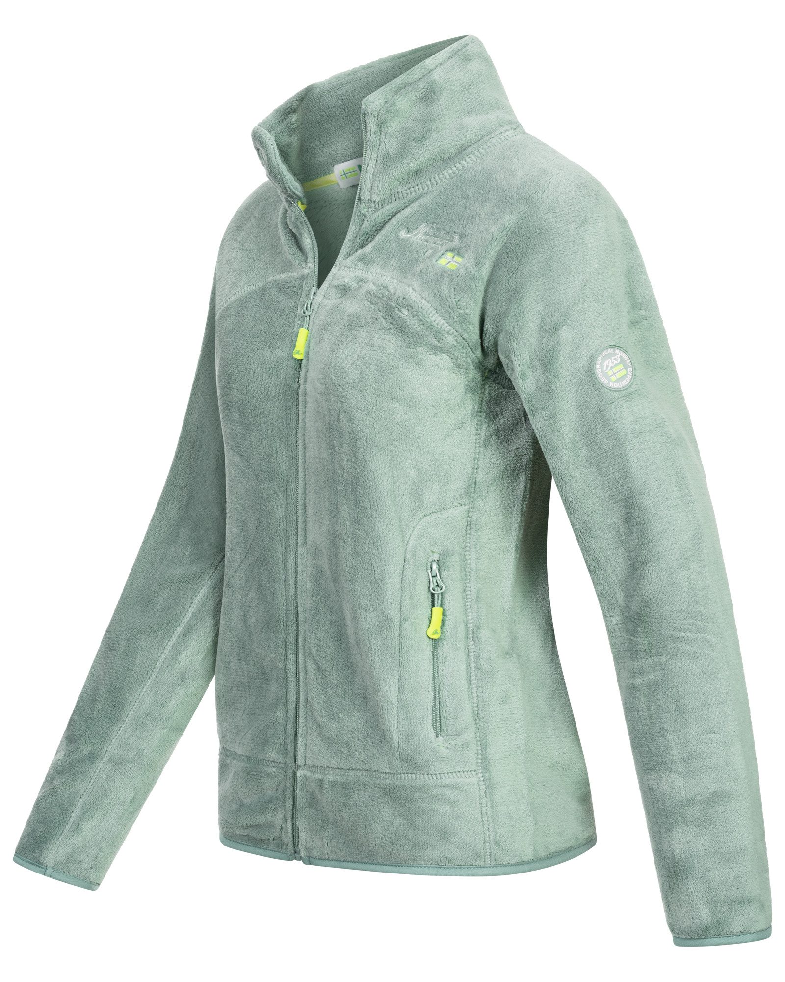 Geographical Norway Fleecejacke Damen Teddy Fleece Jacke Herbst Winter Jacke Sweater Übergangsjacke