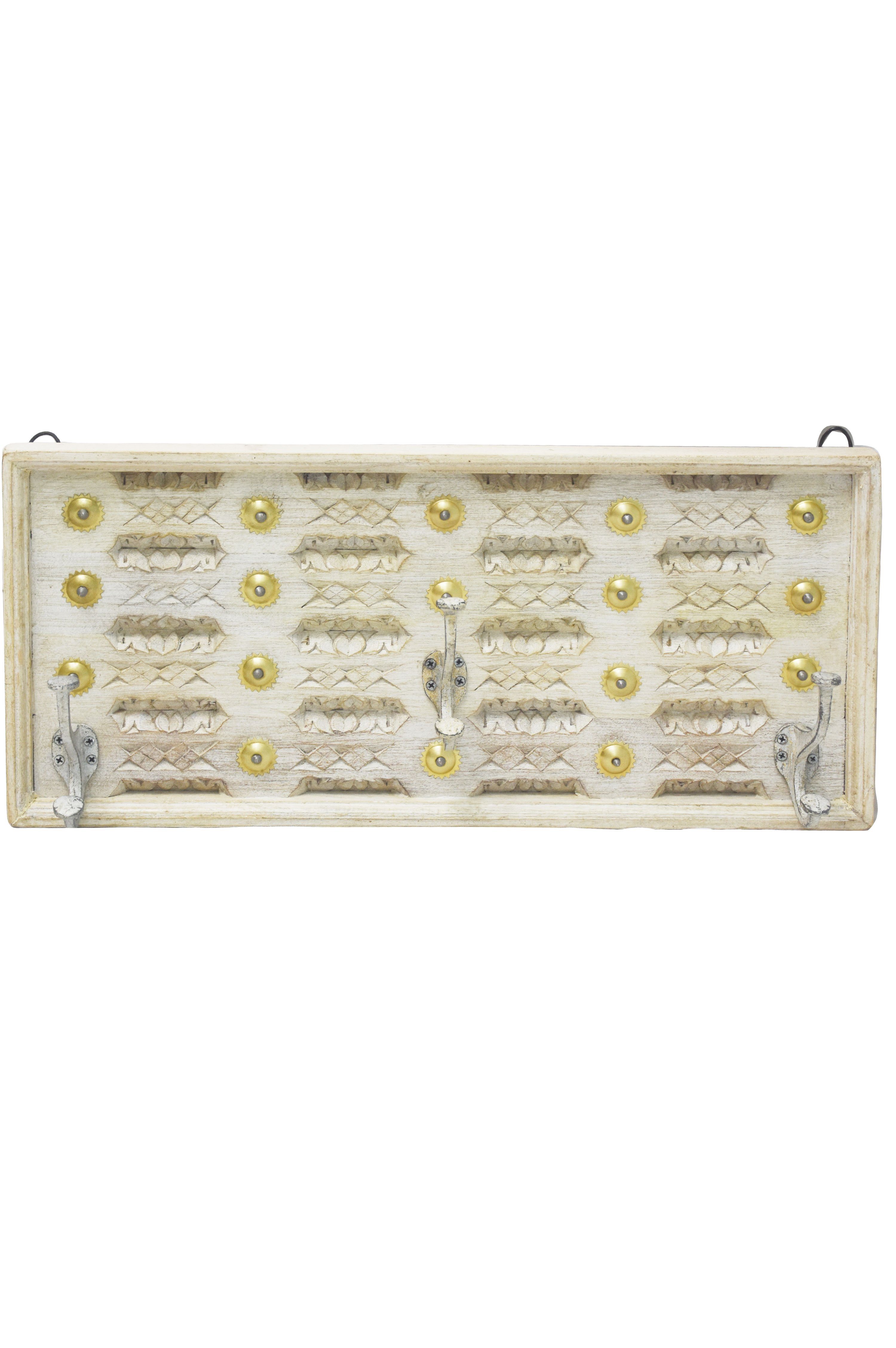 Marrakesch Orient & Mediterran Interior Kleiderhaken Orientalischer Kleiderhaken Firoza groß modern aus Mangoholz 57 cm, (1-St), Handarbeit