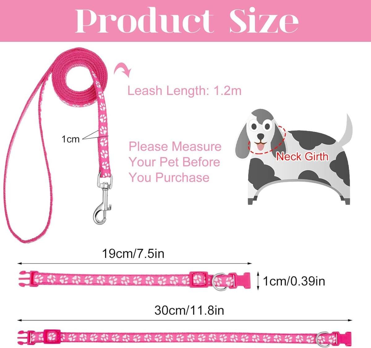 FELIXLEO Anbindestrick Welpen Halsband mit Leine Verstellbar Nylon Kleine Hunde, (2-tlg)