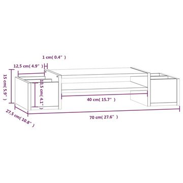 vidaXL Monitorständer Grau 70x27,5x15 cm Massivholz Kiefer Monitorständer