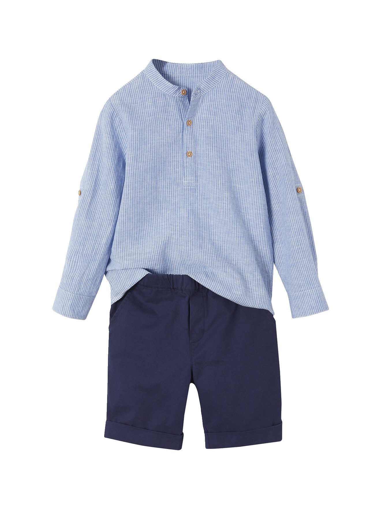 vertbaudet Hemd & Hose Festliches Jungen-Set: Hemd & Shorts – Bild 4 von 5