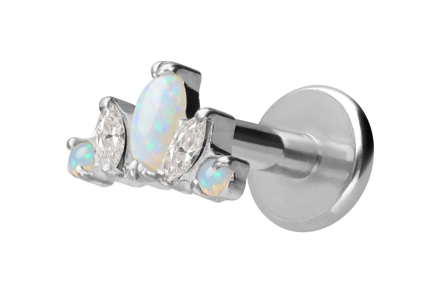 Piercing-Set Titan Labret mit Innengewinde LOTUSBLÜTE