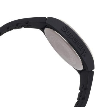 Superdry Quarzuhr, Superdry Herren Analog Quarz Uhr mit Silikon Armband SYG169B