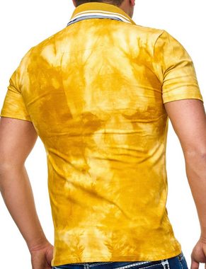 L.gonline Poloshirt »Herren Polo Shirt Royal Design, Washed Shirt, « (Packung, 1-tlg., im modischem Design, Batik, verwaschen) mit, Frontprint, mit Logoprint