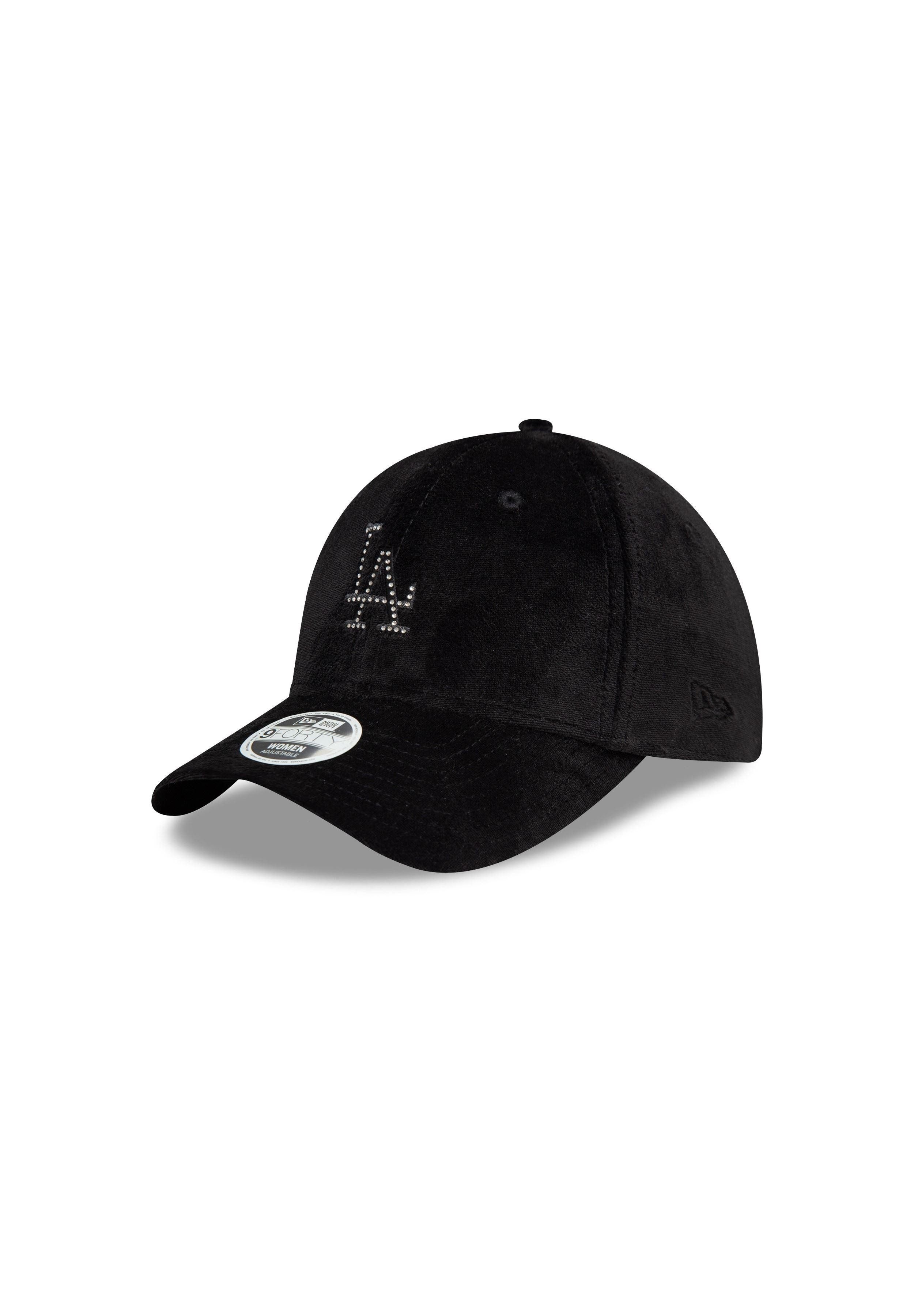 Baseball Cap Los Angeles Dodgers MLB Womens Diamante Velour Schwarz 9Forty Verstell