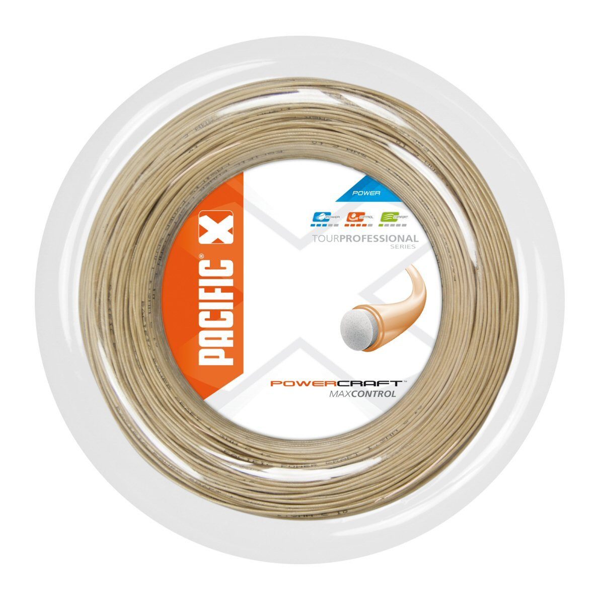 Pacific Tennissaite Power Craft (Kontrolle+Haltbarkeit) natur 110m Rolle, Saitendicke: 1.30