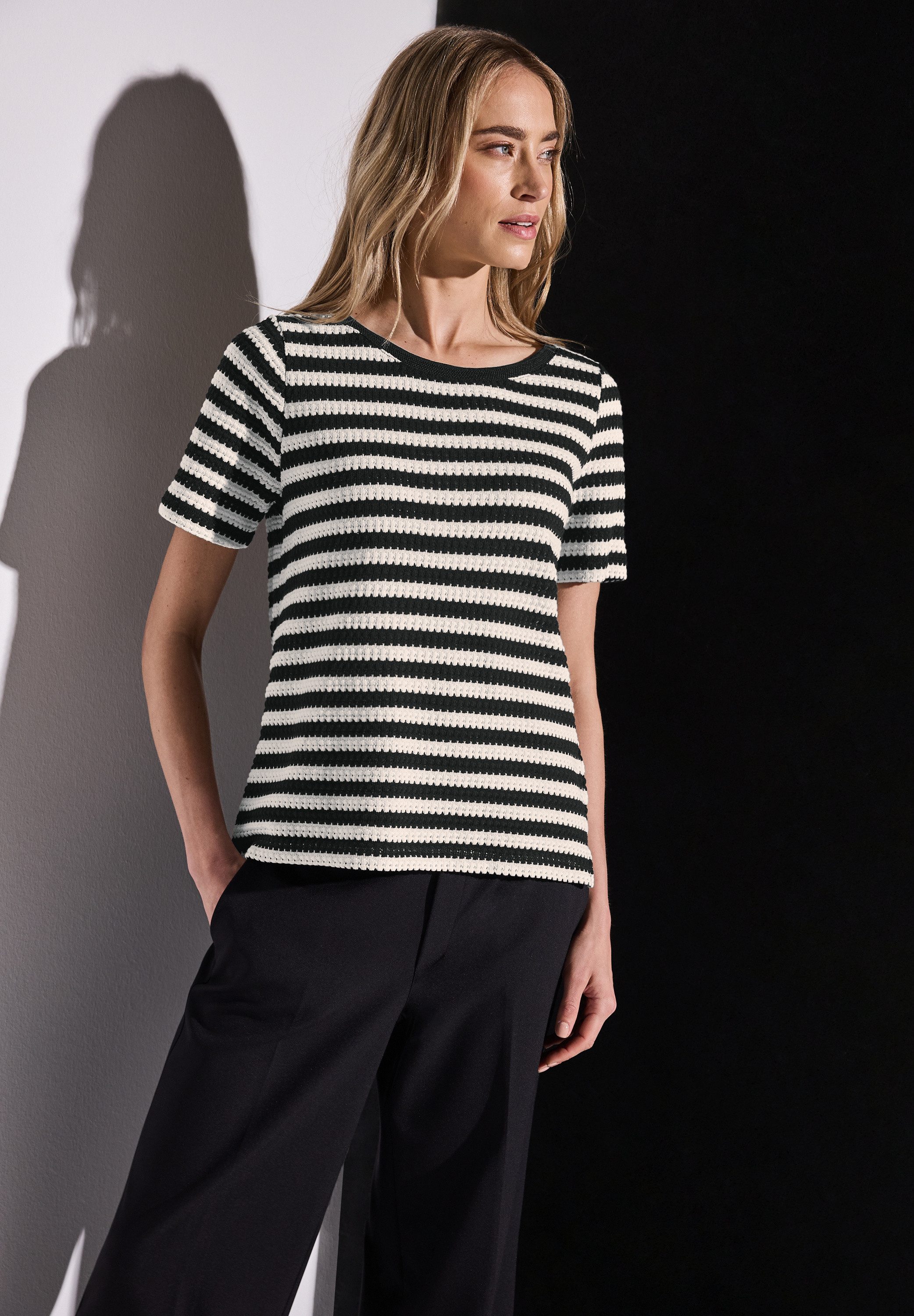 STREET ONE T-Shirt mit Streifen Muster