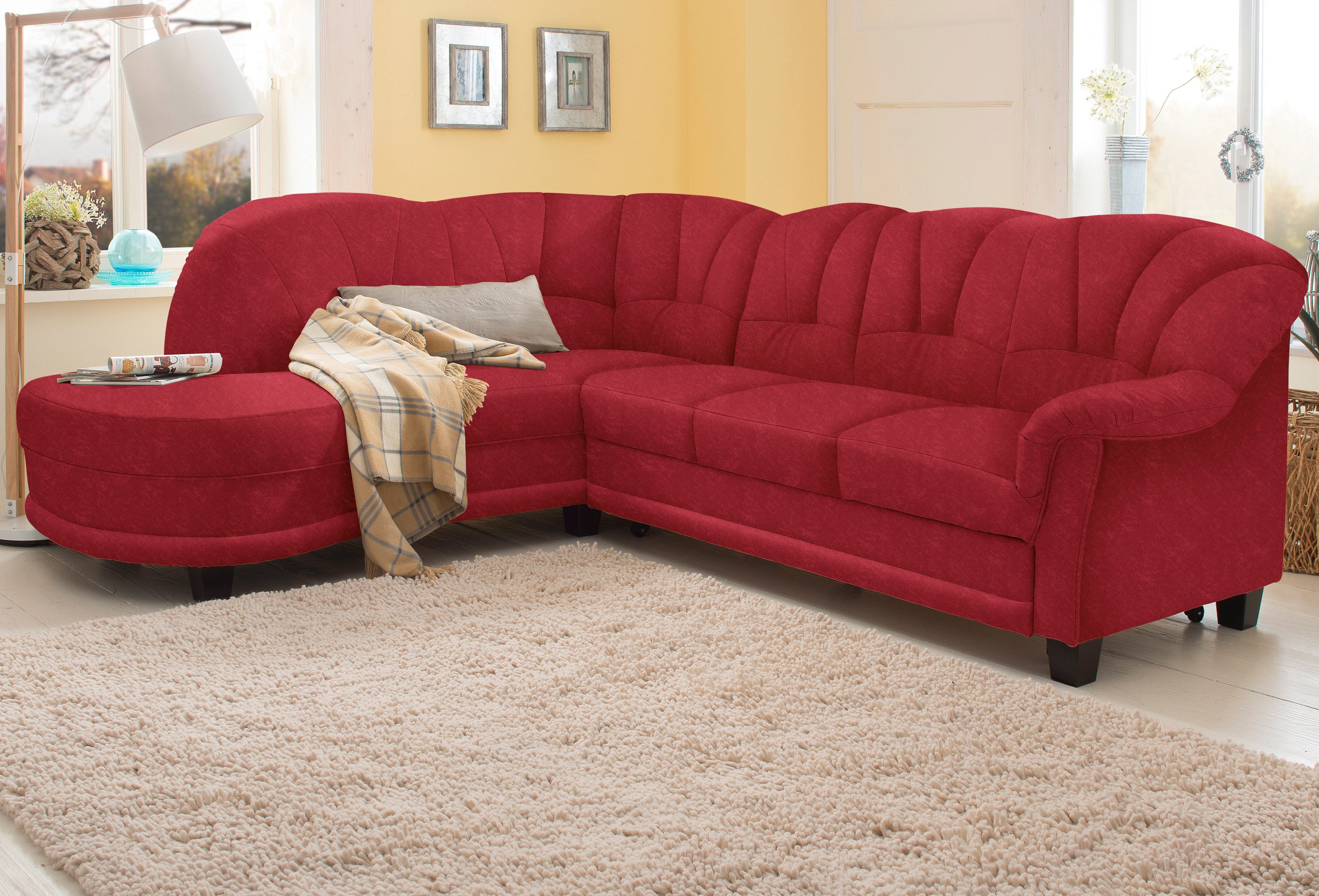 Ecksofa Camelita, Landhaus Sofa, 2 Varianten: Recamiere- oder Ottomane, L-Form