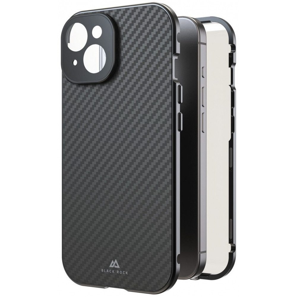 Black Rock Handyhülle Black Rock Cover 360° Glass für iPhone 15 - Carbonhülle. 6,1 Zoll