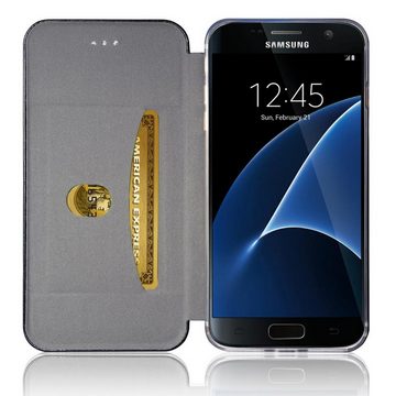 Numerva Handyhülle Hard Cover Etui für Samsung Galaxy S7, Flip Cover Schutz Hülle Tasche